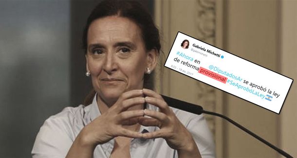 El insólito blooper de Michetti al festejar que se aprobó la reforma previsional