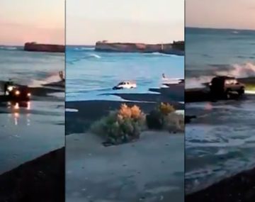 Una familia violó la cuarentena para pasear por la costa y casi se los lleva la marea