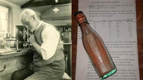 Encontraron una botella con un mensaje que estuvo 108 años en el mar