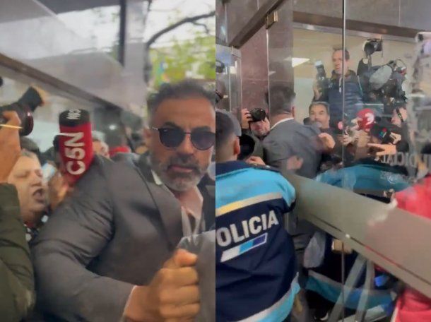 Así agredieron a Leopoldo Luque cuando llegó a los tribunales de San Isidro
