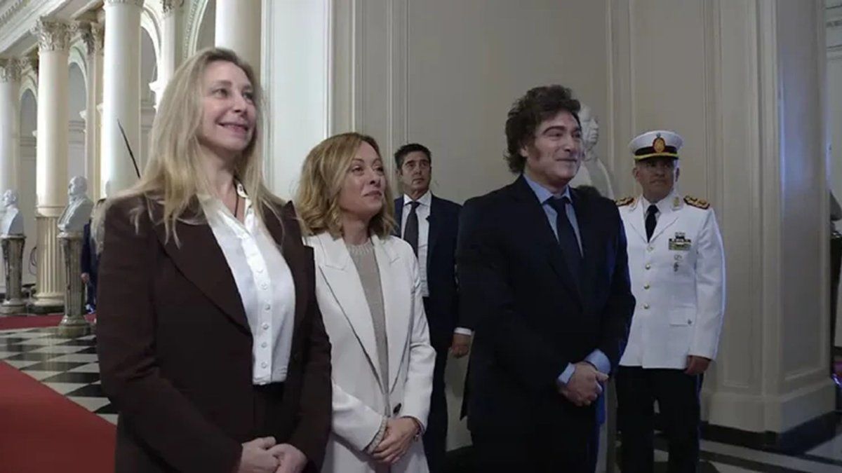 Así recibió Javier Milei a Giorgia Meloni en Casa Rosada