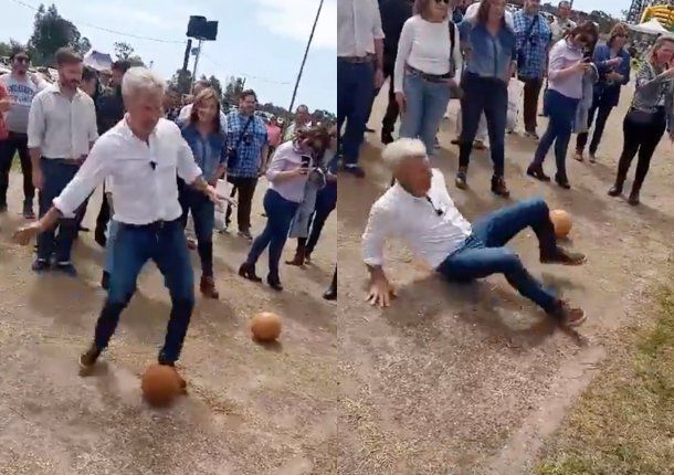 El blooper viral de Rogelio Frigerio intentando jugar al fútbol