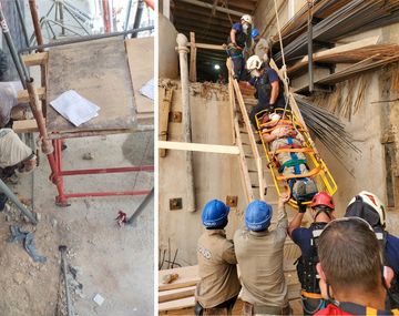 Ciudad: un obrero cayó al vacío en una obra en construcción en Recoleta