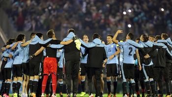 El festejo de la Selección uruguaya tras la victoria frente a Bolivia El festejo de la Selección uruguaya tras la victoria frente a Bolivia