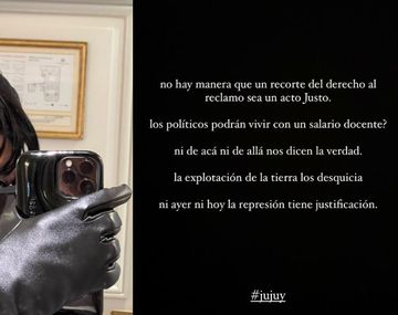 Cazzu: La represión en Jujuy no tiene justificación