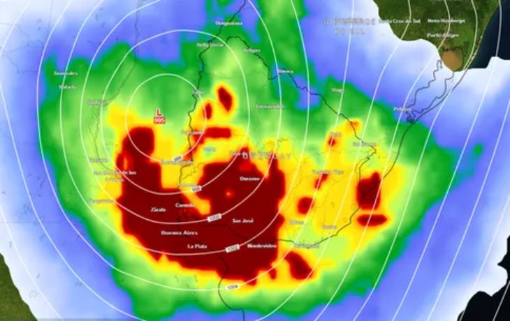 Se espera un temporal en Buenos Aires para el próximo martes. Fuente: Meteored.
