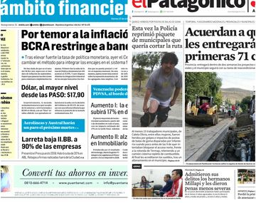 Tapas de diarios del viernes 27 de octubre de 2017