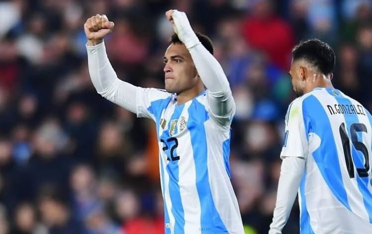 Lautaro Martínez marcó el 2-0 de Argentina ante Venezuela