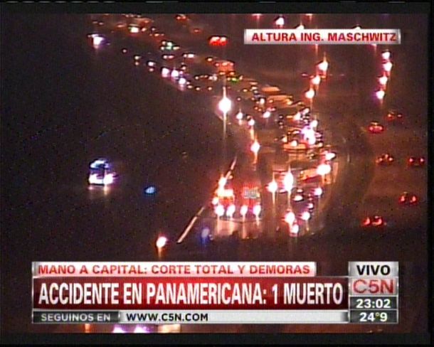 Corte total y demoras por un choque fatal en Panamericana