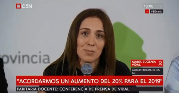 Vidal anunció un acuerdo salarial con gremios estatales y criticó a los docentes