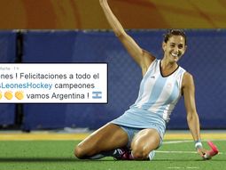 Lucha Aymar celebró la medalla dorada conseguida por Los Leones