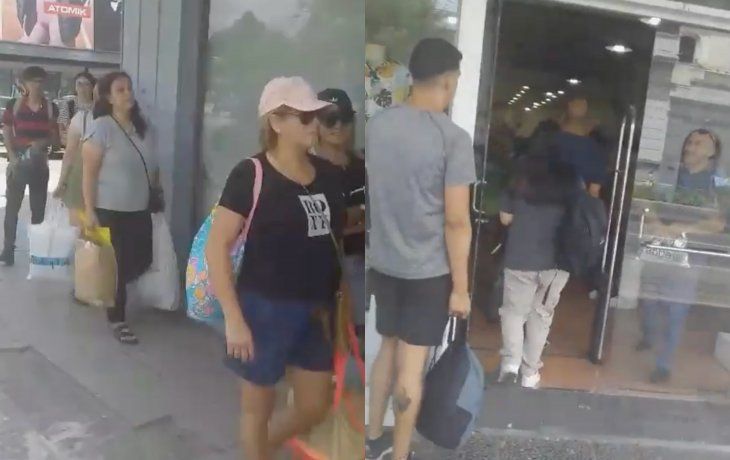 Se registran largas filas en Lomas de Zamora para vender ropa y calzado usado