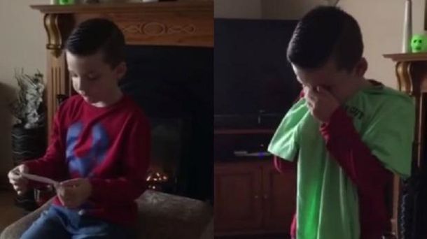 VIDEO: Emotiva reacción de un nene al enterarse que tendrá un hermano