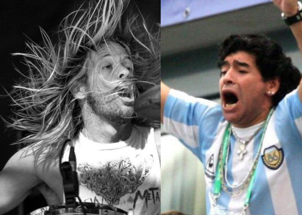Las trágicas coincidencias entre las vidas de Maradona y el baterista de Foo Fighters
