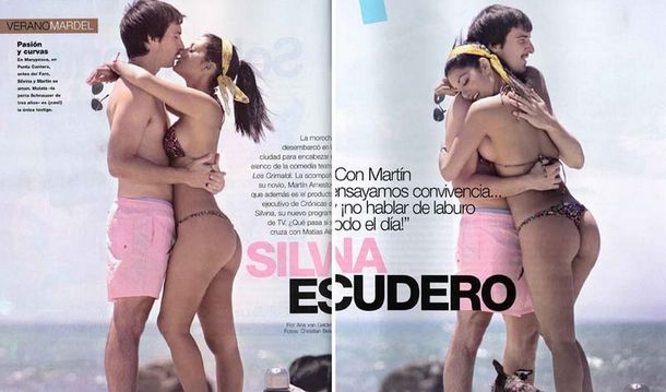 Silvina Escudero y su novio, muy acaramelados en Mardel