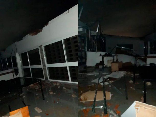 Campana: se voló el techo de una escuela en medio de temporal que azotó al AMBA