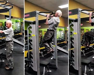 Un abuelo muestra que con 90 años puede seguir en el gimnasio