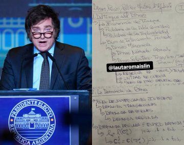 Filtran los apuntes de Milei para la cena en Fundación Libertad: de qué va a hablar