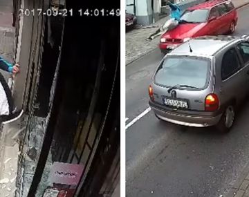 Rompió una vidriera, se quiso escapar y lo pisó un auto