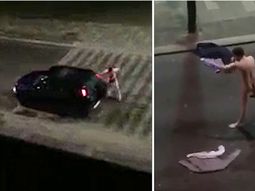 un borracho se desnuda y boxea al trafico: mira el video un borracho se desnuda y boxea al trafico: mira el video