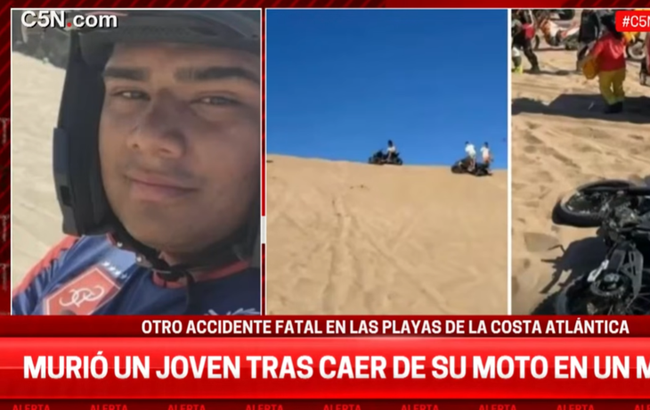 Supuesto narco murió en Gesell tras caer de su moto en un médano