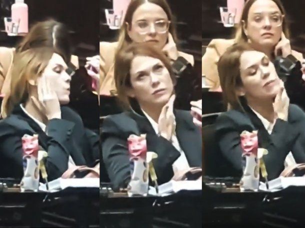 El show de Lilia Lemoine: se maquilló en plena sesión por la Ley Bases