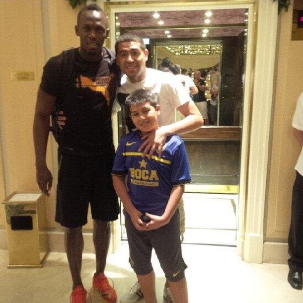 Usain Bolt se dio el gusto y conoció a su ídolo Riquelme