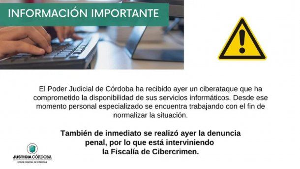 El Poder Judicial de Córdoba sufrió un ciberataque