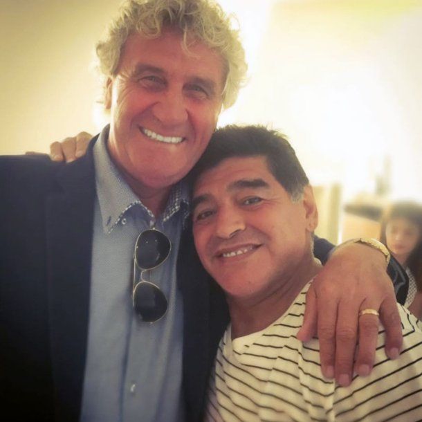 Diego Maradona y Jean-Marie Pfaff