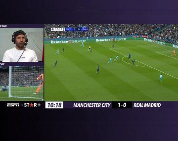 Comentarista lujo: las reacciones del Kun Agüero a la semifinal entre Manchester City y Real Madrid