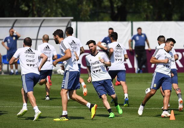 Selección argentina entrenando.