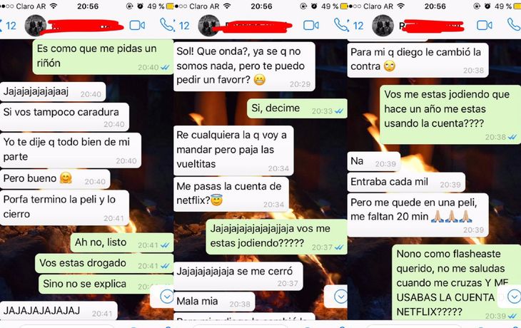 Le pidió a su ex la clave de Netlix y la conversación se viralizó