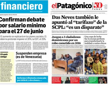 Tapas de diarios del martes 6 de junio de 2017