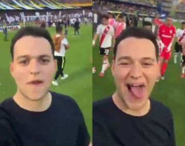 Quién es el joven que se hizo viral tras la piña de Salas al final del clásico