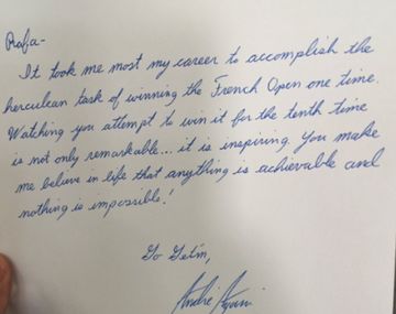 De un grande a otro: ¿qué dice la carta que le dio Agassi a Rafa Nadal?