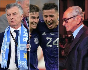 Mauricio Macri (ex presidente), Julián Álvarez, Enzo Fernández (futbolistas de la Selección Argentina) y Osvaldo Pugliese (músico considerado como talismán que contrarresta la mala suerte)