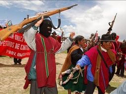 Evo Morales-Ponchos Rojos - EFE