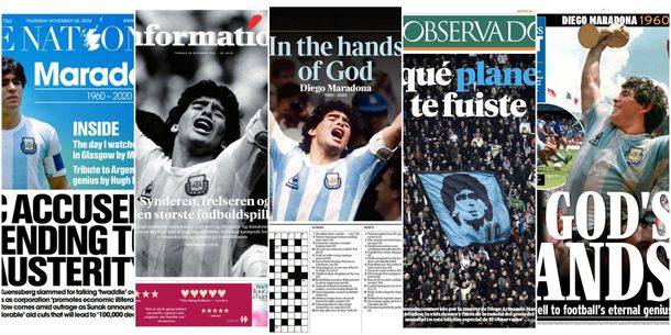 El adiós a Maradona es tapa de los principales diarios del mundo