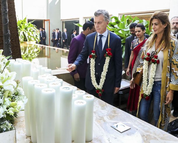Mauricio Macri con Juliana Awada en la India