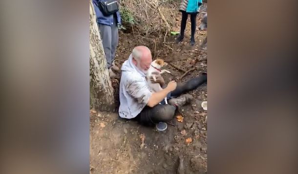 Perdió a su perra y la encontró atrapada en un pozo: el conmovedor rescate