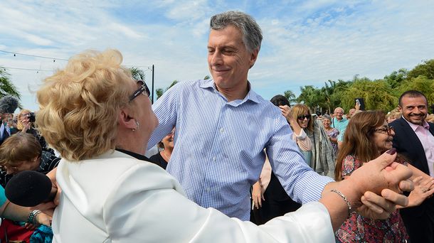 Mauricio Macri en un acto con jubilados