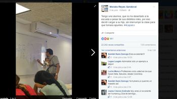 profesor canguro: dicto una clase con el bebe de una alumna a upa para que pueda tomar apuntes profesor canguro: dicto una clase con el bebe de una alumna a upa para que pueda tomar apuntes