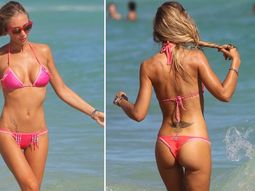 Laura Cremaschi anticipó el verano a pesar de las bajas temperaturas