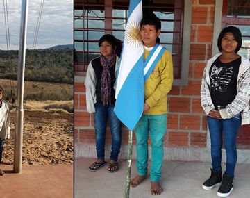 Triste: un abanderado va al colegio descalzo