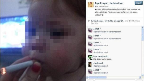 Una madre hace fumar a su beba en Instagram y desata una ola de críticas