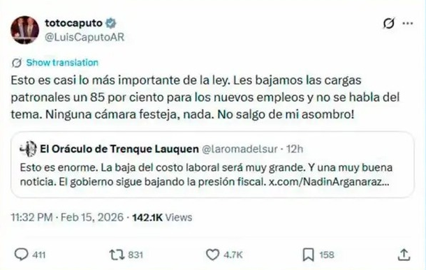 El enojo de Luis Caputo El enojo de Luis Caputo