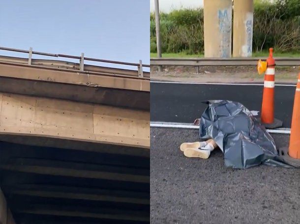 Tragedia en la Panamericana: un motoquero cayó cinco metros desde un puente y murió