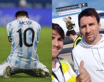 Messi viajó a Barcelona y un argentino le hizo un pedido especial: Traenos la Copa