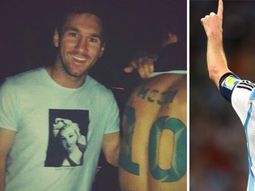 Un fanático de Messi se hizo un tatuaje gigante con el 10 y el nombre del jugador