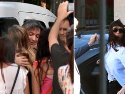 Máximo y Florencia Kirchner llegando a Comodoro Py